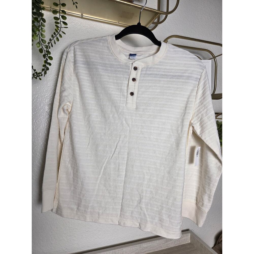 Long-Sleeve Henley affle-Knit T-Shirt for Kids 10-12